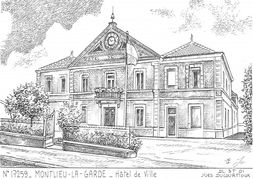 N 17259 - MONTLIEU LA GARDE - htel de ville